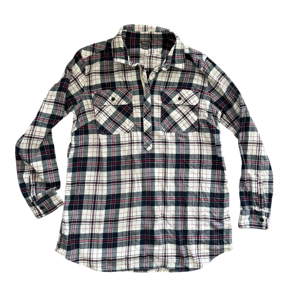 Eddie Bauer Plaid Button-Up Shirt Large Womens